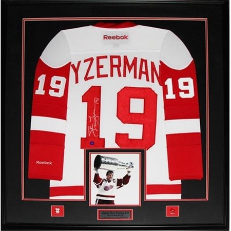 MIDWAY MEMORABILIA Midway Memorabilia Steve Yzerman Detroit Red Wings Signed White Jersey Frame yzerman_jersey_white_frame